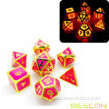 Super Glow in Dark Metal Polyhedral D&D Dice